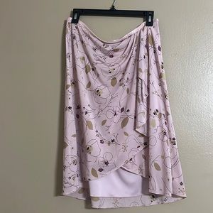 Express Skirt Sz L Dusty Rose Layered Wrapped Floral Closet Staple Feminine